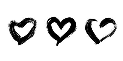 Set of simple hand drawn heart drawing illustration Scribble heart doodle Love clipart one vector
