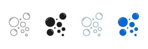 Bubble And Circle Line And Solid Icon Set. Round Shapes And Clean Design Symbol Collection. Isolated Illustration vector