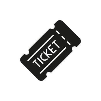 Ticket Solid Icon. Event Admission, Entry Pass, And Entertainment Access Silhouette Symbol. Ticketing System And Reserved Seating. Isolated Illustration vector