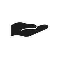 Open Hand Gesture Solid Icon. Support, Service, And Offering Silhouette Symbol. Symbolizes Helping Hand And Generosity. Isolated Illustration vector