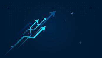 The streaking effect behind each arrow adds a sense of motion, speed, and direction, ideal for concepts of innovation and success. A set of Trend Arrow Up vector