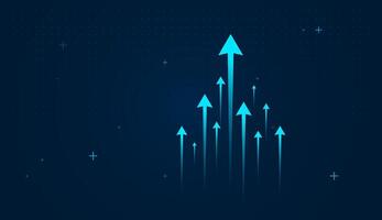 group of bright blue arrows The arrows are arranged in a dynamic formation, angled diagonally to suggest a powerful upward trend or breakthrough performance vector