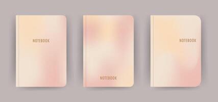 Cover page notebook collection. Templates with retro gradient. Perfect for diary, books, magazines, journals, catalogs, planners and flyers. layouts. vector