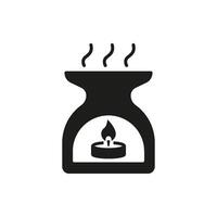Aromatherapy Oil Burner Solid Icon. Relaxation, Fragrance Diffusion, And Home Ambiance Enhancement Silhouette Symbol. Spa And Wellness. Isolated Illustration vector