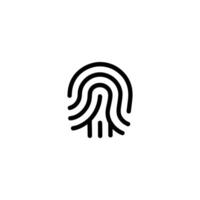 Minimalist Monoline Fingerprint Identity Symbol vector