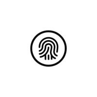 Circular Monoline Fingerprint Biometric Symbol vector