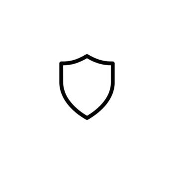 Simple Basic Shield Outline Symbol vector