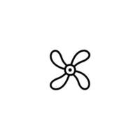 Angled Four Blade Propeller Monoline Symbol vector