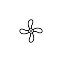 Rotating Four Blade Propeller Outline Symbol vector