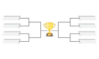 illustration Simple black tournament bracket template for 8 teams isolated on white vector