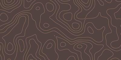 Abstract topographic map pattern on brown background vector