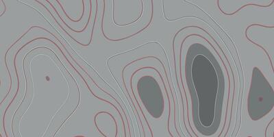 Dark Gray and Red Contour Line Topographic Background vector