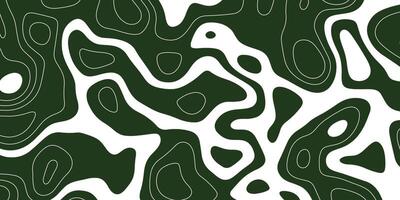Abstract green camouflage with topographic contour shapes vector