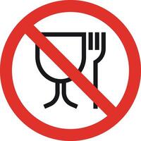 No food safe sign . No food grade sign . Not suitable for food icon . illustration vector