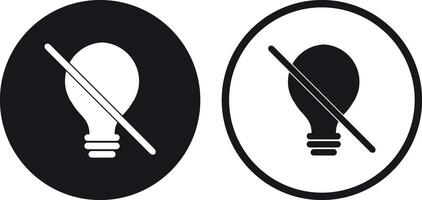 Light off icon set in two styles . No light icon . No idea icon . illustration vector