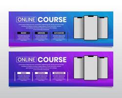 Online course with different levels vector