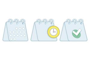 illustration about Calendar icon set. Calendar symbol collection. Meeting Deadline Icon. Time Management. Appointment schedule. illustration Flat icon on background. vector