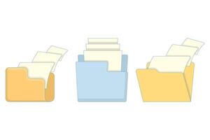 data folder collection icon. file folder with outline, line and stroke of document and paper can be used for web, mobile, ui. symbol, logo. flat style illustration. vector