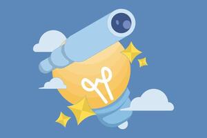 seeking information and brilliant ideas. seeking inspiration or creativity. isioner to uncover innovative solutions and fresh ideas. flat design illustration on background. vector