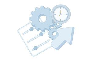 illustration of optimization or improvement to increase productivity, Optimal utilization of resources to maximize output or best results, efficiency of hours to increase results. vector