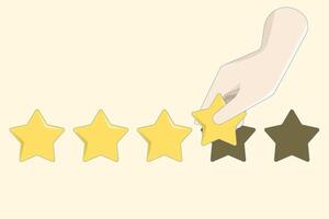 Customer Reviews and Star Ratings concept. Star rating feedback, customer satisfaction, product comments or reviews, reputation or best ratings, rating. flat design illustration. vector