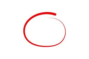 Hand drawn red circle highligter vector
