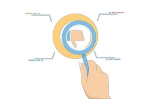 illustration about analyzing negative feedback to see value. marketing or customer analysis for new opportunities. customer feedback or problem analysis for solution. vector