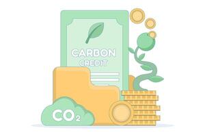 Illustration of carbon credit concept vector