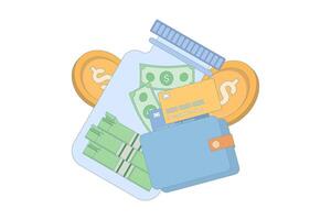 concept of financial responsibility, and the importance of safe money management and budgeting. budgeting and the importance of building savings for a secure future. vector