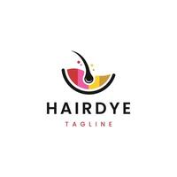 Hair paint or hair polish logo design, with a soft color concept vector