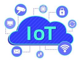 Cloud Computing Connecting with Digital Equipment via Wi-Fi Signal by IoT or Internet of Things Technology Concept Illustration Clip Art vector