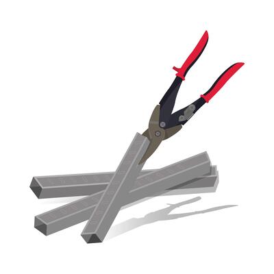 Cutting scissors set stock design illustration