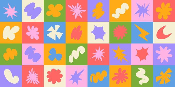 resumen geométrico antecedentes con garabatear maravilloso formas varios juguetón formularios vector