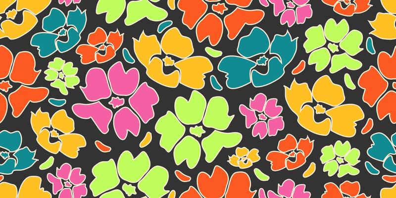 Batik hand drawn flowers, seamless patterns with floral for fabric, textiles, clothing, wallpaper, wall art, cover, banner, home decor, abstract backgrounds.