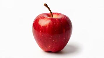 Single fresh red Envy apple isolated on a white background, showing smooth skin and natural shine. Suitable for food advertisements, nutrition blogs, and healthy eating concepts. photo
