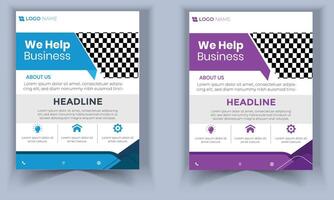 a bundle of 2 templates of two colors a4 flyer template, modern business flyer template, abstract business flyer and creative design, IT company flyer and editable template design vector