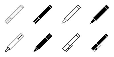 whiteboard marker, marker icon set vector