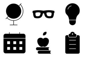 Modern Solid Icons for School Projects and Learning Platforms vector