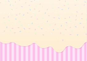 Icing and colorful sprinkles background vector