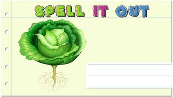 Colorful animation guides viewers to spell 'cabbage' using scattered letters, enhancing educational engagement with playful visuals video