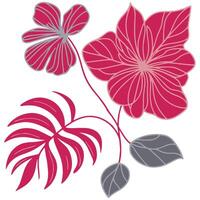 delicate botanical art of flowers and stems in fine line drawing style for minimal and modern textile design vector