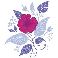 contemporary nature art of floral and stem leaves for cushions and digital wedding stationery applications vector