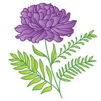 nature inspired digital composition with flower and stem leaves for elegant artistic textile and wedding decor vector