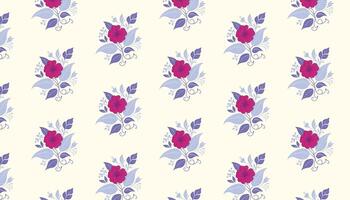 floral pattern with continuous outline flowers and stylish stem compositions for fabric vector