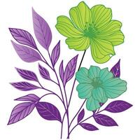 nature inspired blossom art with leafy stems in soft hand painted format for fashion and digital decor themes vector