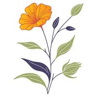 digitally painted blossom with garden leaves in soft pastel botanical style for wedding design and cushions vector