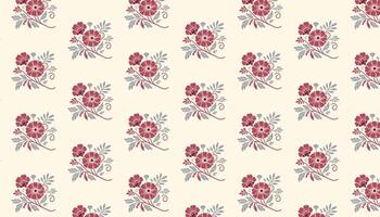 floral pattern with continuous botanical line drawings and artistic flower composition vector