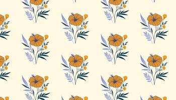 floral pattern using soft botanical shapes and continuous line florals for textile production vector