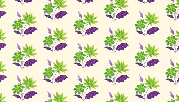 floral pattern featuring abstract flower drawings and repeated botanical lines for soft goods vector