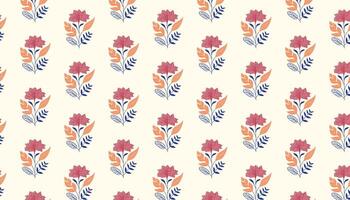 floral pattern showcasing graceful flower forms with continuous lines and leafy illustrations vector